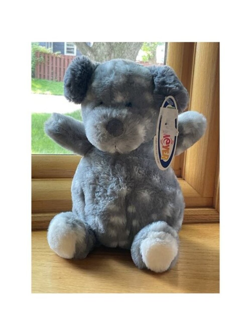 Mary Meyer Marshmallow Reggie Puppy Plush Grey White Spotted Dog Toy